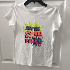 Super power family rainbow/white shirt